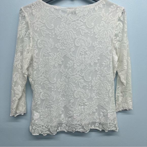Giorgio Fiorlini white lace top size Medium - Picture 4 of 8